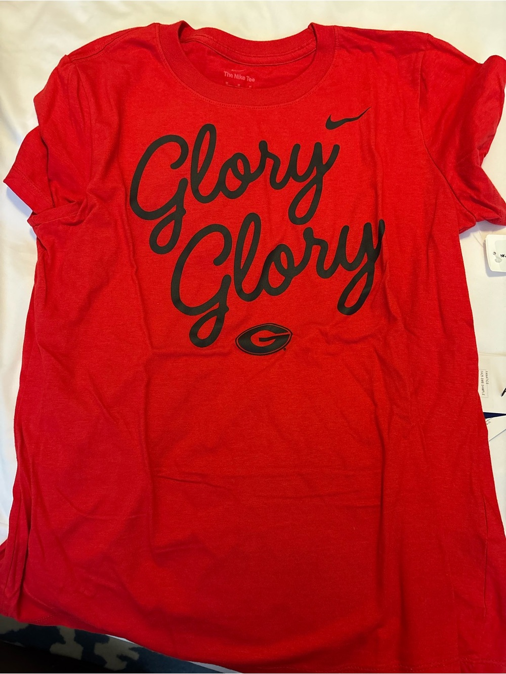 Nike Red Graphic Crewneck Tee with Black Print